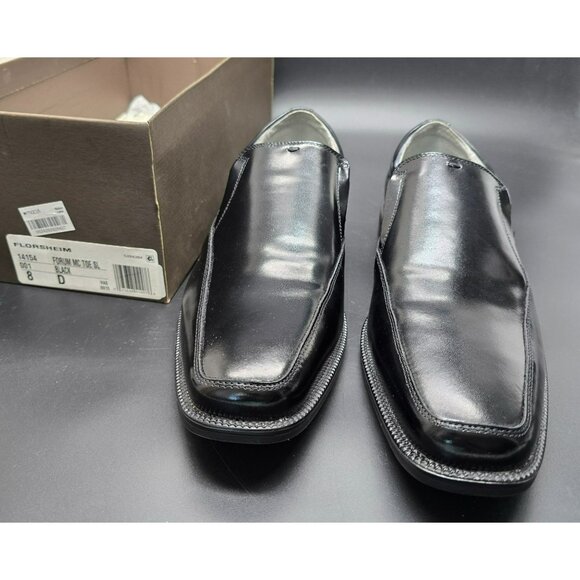 Florsheim Mens Forum Moc Toe Slip-On Dress Shoes 8D Black Leather NIB CM2080 - Picture 5 of 14